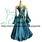 Garuda SHOP　レディース社交ダンス衣装　競技ドレス　モダンドレス高級ドレス　発表会用演出服パーティードレスワンピース　セミオーダー可　品番7464