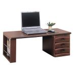 クロシオ KUROSHIO デスク NEW天然木ワンタッチ文机 ローデスク 木製 引き出し付き ブラウン 062245