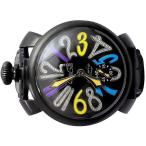 GAGA MILANO ガガミラノ マヌアーレ 48mm ブラックPVDカーボン 数字ダイヤモンド マルチカラー