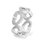 カルティエ Cハート K18ホワイトゴールド リング 中古