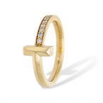 ティファニー T ワン K18イエローゴールド リング 中古