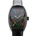 フランク・ミュラー FRANCK MULLER トノウカーベックス クレイジーアワーズ カラードリーム ダイヤモンド 7851CH NR D CD 全面ブラックダイヤ文字盤 中古 メンズ