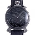 ガガミラノ GaGa MILANO マヌアーレ ハーフD ブラックダイヤモンド48mm 5012.2D ブラック文字盤 新品 腕時計 メンズ