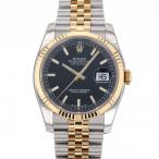 ロレックス ROLEX デイトジャスト 116233 ブラック/バー文字盤 中古 腕時計 メンズ