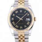 ロレックス ROLEX デイトジャスト 116233 ブラック/ローマ文字盤 中古 腕時計 メンズ