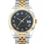ロレックス ROLEX デイトジャスト 116233 ブラック/ローマ文字盤 新品 腕時計 メンズ
