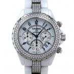 シャネル CHANEL J12 クロノグラフ ベゼル・ブレスダイヤ H1707 ホワイト文字盤 中古 ...