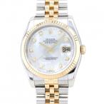 ロレックス ROLEX デイトジャスト 116233NG ホワイト/10PD文字盤 中古 腕時計 メ ...