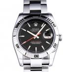 ロレックス ROLEX デイトジャスト ターノグラフ 116264 ブラック文字盤 中古 腕時計 メ ...