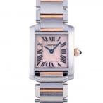 カルティエ Cartier タンク フランセーズ SM W51027Q4 ピンク文字盤 中古 腕時計 ...