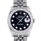 ロレックス ROLEX デイトジャスト 116244G ブラック文字盤 中古 腕時計 メンズ