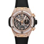 ウブロ HUBLOT ビッグバン ウニコ キングゴールド ダイヤモンド 421.OX.1180.RX.0904 グレー文字盤 中古 腕時計 メンズ