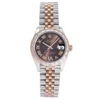 ロレックス ROLEX デイトジャスト 31 278341RBR チョコレート/(VIダイヤ)ローマ文字盤 中古 腕時計 男女兼用