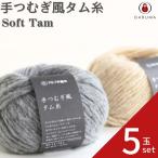 毛糸 ダルマ 手つむぎ風タム糸 01-6220 5玉セット 毛 ウール 毛編み糸 DARUMA ダルマ 手芸 秋冬 編み物 ニット セーター カーディガン ベスト 帽子 スヌード