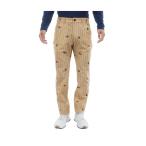 パーリーゲイツ PEARLY GATES ストレッチサッカー ベースボールロゴ柄ノータックパンツ