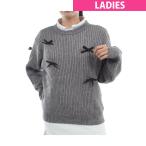 ショッピングレディス ジャックバニー Jack Bunny!! 袋編みリボン付き クルーネックセーター ゴルフウェア レディース 秋冬 レディス