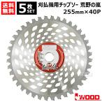 5枚セット 刈払機用チップソー 255mm 40P 草刈機用 刈刃 替刃 荒野の嵐 アイウッド