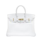  Hermes HERMES Birkin 25 25 Swift новый белый желтое золото металлические принадлежности W печать не использовался сумка женский 