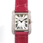 カルティエ Cartier タンク アングレーズ SM ベゼルダイヤ WT100015 シルバー文字盤 アウトレット 腕時計 レディース