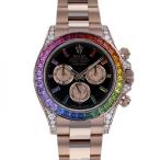 ロレックス ROLEX コスモグラフ デイトナ レインボー 116595RBOW ブラック/ピンク文字盤 新品 腕時計 メンズ