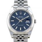 ロレックス ROLEX デイトジャスト 41 126334 ブライトブルー/バー文字盤 新品 腕時計 メンズ