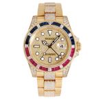ロレックス ROLEX GMTマスターII パヴェダイヤ 116758SARU ダイヤ/シャンパン文字盤 中古 腕時計 メンズ