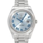 ロレックス ROLEX デイデイトII 218206 アイスブルー/ローマ文字盤 中古 腕時計 メンズ