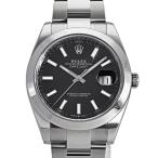 ロレックス ROLEX デイトジャスト 41 126300 ブライトブラック/バー文字盤 中古 腕時計 メンズ