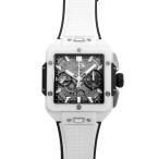 ウブロ HUBLOT スクエア・バンウニコ ホワイトセラミック 821.HX.0170.RX シルバー文字盤 中古 腕時計 メンズ