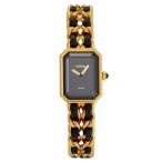 シャネル CHANEL プルミエール S H0001 ブラック文字盤 中古 腕時計 レディース