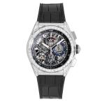ゼニス ZENITH デファイ エル プリメロ 21 フルダイヤ 32.9000.9004/78.R582 シルバー文字盤 中古 腕時計 メンズ
