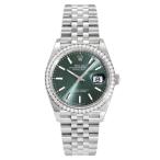ロレックス ROLEX デイトジャスト 36 126284RBR ミントグリーン/バー文字盤 新品 腕時計 メンズ