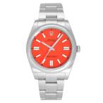 ロレックス ROLEX オイスターパーペチュアル 41 124300 コーラルレッド文字盤 中古 腕時計 メンズ