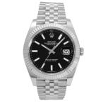 ロレックス ROLEX デイトジャスト 41 126334 ブライトブラック/バー文字盤 新品 腕時計 メンズ