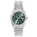 ロレックス ROLEX デイトジャスト 36 126284RBR ミントグリーン/バー文字盤 中古 腕時計 メンズ
