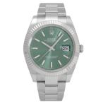 ロレックス ROLEX デイトジャスト 41 126334 ミントグリーン/バー文字盤 新品 腕時計 メンズ