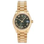 ロレックス ROLEX デイトジャスト 31 278278 オリーブグリーン/ローマ(VIダイヤ)文字盤 中古 腕時計 レディース