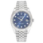 ロレックス ROLEX デイトジャスト 41 126334G ブライトブルー/10PD文字盤 新品 腕時計 メンズ