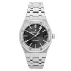 オーデマ・ピゲ AUDEMARS PIGUET ロイヤルオーク ベゼルダイヤ 15451ST.ZZ.1256ST.01 ブラック文字盤 中古 腕時計 男女兼用