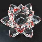 Yahoo! Yahoo!ショッピング(ヤフー ショッピング)クリスタルガラス蓮花台 レッドカラー 小サイズ 品番：10083