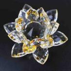 Yahoo! Yahoo!ショッピング(ヤフー ショッピング)クリスタルガラス蓮花台 イエローカラー 小サイズ 品番：10088