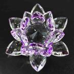 Yahoo! Yahoo!ショッピング(ヤフー ショッピング)クリスタルガラス蓮花台 パープルカラー 大サイズ 品番：10155
