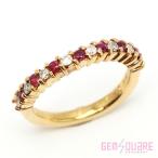 ショッピングルビー 【値下げ交渉可】K18PG ルビー ダイヤ リング 指輪 R0.237 D0.308 4.0g 9号 仕上げ済【質屋出店】