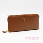 ショッピングPRADA 【値下げ交渉可】PRADA プラダ ラウンドファスナー 長財布 ブラウン ベージュ 中古 1ML506【質屋出店】