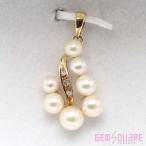 [ переговоры о снижении цены возможно ]K18YG жемчуг колье верх жемчуг 4-5.5mmmereD3ko1.7g мойка завершено прекрасный товар [ ломбард . магазин ]