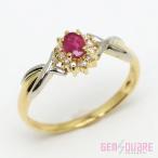 ショッピングルビー 【値下げ交渉可】PTK18 ルビー ダイヤモンド リング 指輪 R0.20 D0.10 2.07g 11号 仕上げ済【質屋出店】