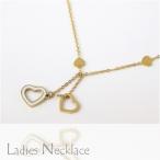 Yahoo! Yahoo!ショッピング(ヤフー ショッピング)ネックレス ステンレス 316L ネックレス ツインハート 引っ掛けチャーム ハート ゴールド ホワイト カラー