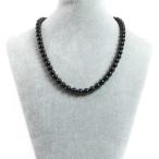 パワーストーン天然石シンプルストーンネックレスブラックスピネル丸玉8mm