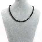 パワーストーン天然石シンプルストーンネックレスブラックスピネルカット6mm
