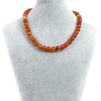 パワーストーン天然石シンプルストーンネックレスカーネリアン丸玉10mm
